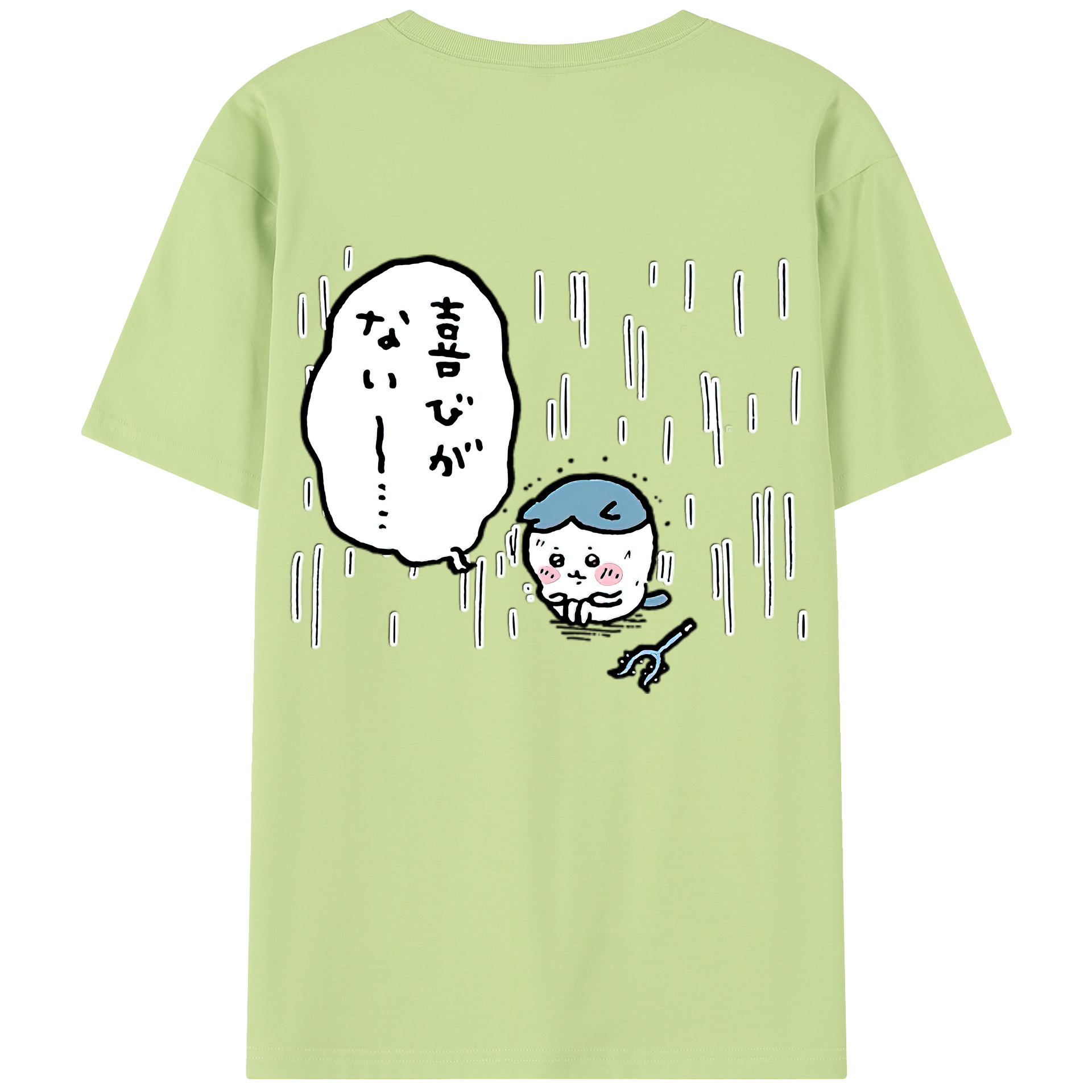 （画像用） ちいかわ ハチワレ Chii-kawa hachiware 綿100％半袖Tシャツ（背面プリント）